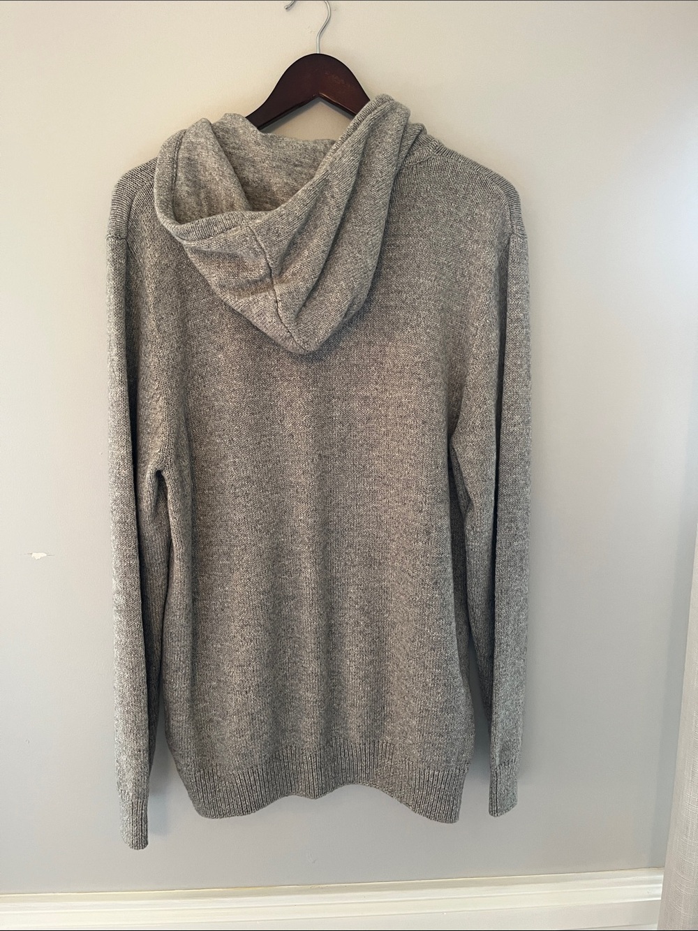 H&M Gray Hooded Knit Pullover with Button Henley - Picture 4 of 4
